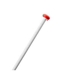 Houten vlaggenstok 200 cm wit met knop