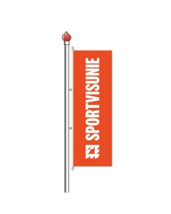 Sportvisunie banier 100x300cm - Oranje achtergrond met witte tekst