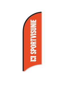 Sportvisunie beachflag 90x280cm alleen doek - Oranje achtergrond met witte tekst