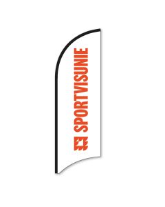 Sportvisunie beachflag 90x280cm alleen doek - Witte achtergrond met oranje tekst