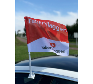 Bedrukte autovlag 30 x 45 cm met raamstokje