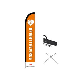 De Nationale #FightTheVirus! - Beachflag small 40x240 cm
