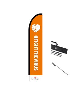 De Nationale #FightTheVirus! - Beachflag medium 65x315 cm