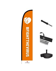 De Nationale #FightTheVirus! - Beachflag large 90x430 cm