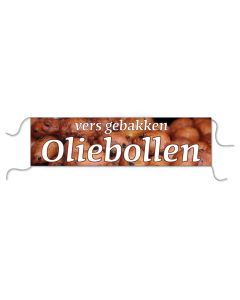 Spandoek "Oliebollen, vers gebakken" 80x300cm