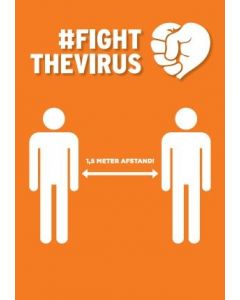 #FightTheVirus! (stoepbord)poster - 70x100 cm - 1,5 m