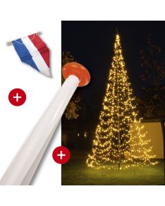 Vlaggenmast met StarryNights verlichting en gratis Nederlandse wimpel
