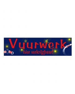 Spandoek "vuurwerk hier verkrijgbaar" 80x300cm