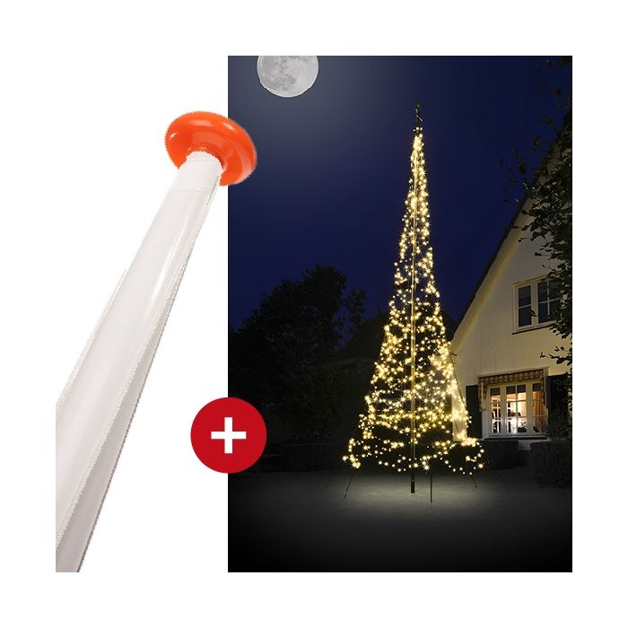 Ambitieus Zeebrasem Dislocatie Fairybell kerstmastverlichting 900 LED + 6 meter vlaggenmast