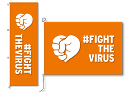 #FightTheVirus vlaggen spandoeken & wimpels